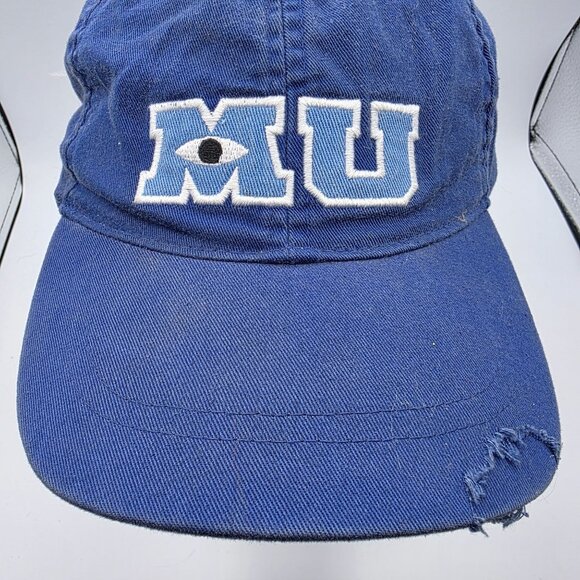 Disney Monsters University Blue Baseball Hat Cap With Annual Pass Pin Adult Size - Picture 11 of 11
